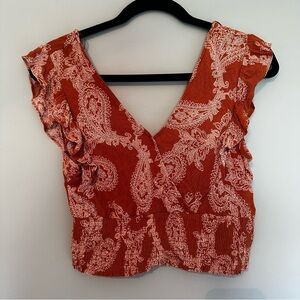 Orange Western Crop Top